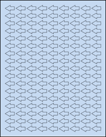 Sheet of 0.75" x 0.4836" Pastel Blue labels