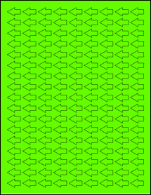 Sheet of 0.75" x 0.4836" Fluorescent Green labels