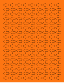 Sheet of 0.75" x 0.4836" Fluorescent Orange labels