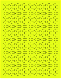 Sheet of 0.75" x 0.4836" Fluorescent Yellow labels