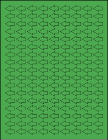 Sheet of 0.75" x 0.4836" True Green labels