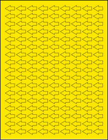 Sheet of 0.75" x 0.4836" True Yellow labels