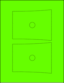 Sheet of 5.2224" x 4.1277" Fluorescent Green labels