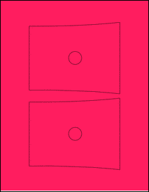 Sheet of 5.2224" x 4.1277" Fluorescent Pink labels