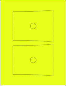 Sheet of 5.2224" x 4.1277" Fluorescent Yellow labels