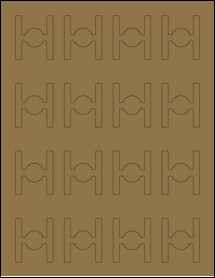 Sheet of 1.5" x 1.75" Brown Kraft labels