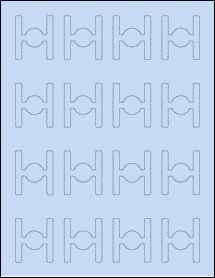 Sheet of 1.5" x 1.75" Pastel Blue labels