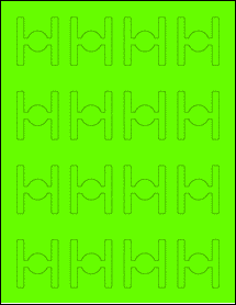 Sheet of 1.5" x 1.75" Fluorescent Green labels