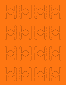 Sheet of 1.5" x 1.75" Fluorescent Orange labels