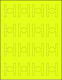 Sheet of 1.5" x 1.75" Fluorescent Yellow labels