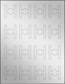 Sheet of 1.5" x 1.75" Silver Foil Inkjet labels