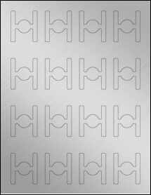 Sheet of 1.5" x 1.75" Weatherproof Silver Polyester Laser labels