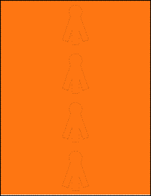 Sheet of 1.5" x 2.25" Fluorescent Orange labels