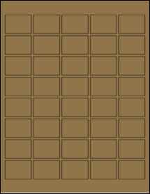 Sheet of 1.5" x 1.0625" Brown Kraft labels