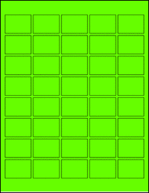 Sheet of 1.5" x 1.0625" Fluorescent Green labels