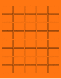 Sheet of 1.5" x 1.0625" Fluorescent Orange labels