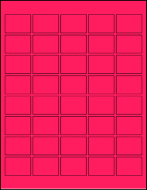 Sheet of 1.5" x 1.0625" Fluorescent Pink labels