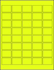 Sheet of 1.5" x 1.0625" Fluorescent Yellow labels