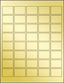 Sheet of 1.5" x 1.0625" Gold Foil Inkjet labels