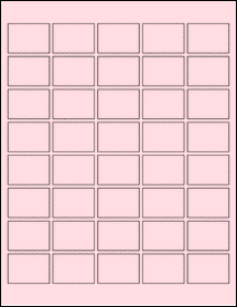 Sheet of 1.5" x 1.0625" Pastel Pink labels