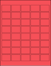 Sheet of 1.5" x 1.0625" True Red labels