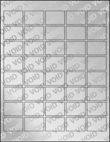 Sheet of 1.5" x 1.0625" Void Silver Polyester labels