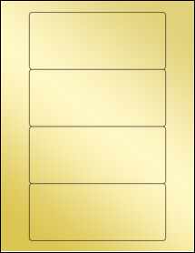 Sheet of 6" x 2.5" Gold Foil Inkjet labels