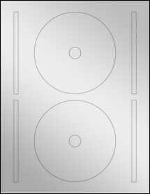 Sheet of 4.65" Full Face CD Silver Foil Laser labels