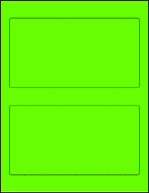 Sheet of 7.5" x 4" Fluorescent Green labels