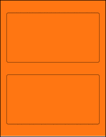 Sheet of 7.5" x 4" Fluorescent Orange labels