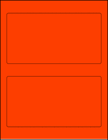 Sheet of 7.5" x 4" Fluorescent Red labels