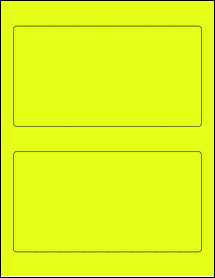 Sheet of 7.5" x 4" Fluorescent Yellow labels