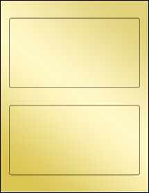 Sheet of 7.5" x 4" Gold Foil Inkjet labels