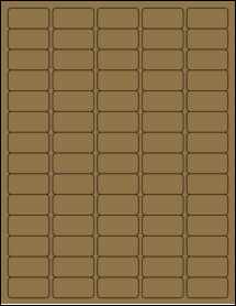Sheet of 1.5" x 0.75" Brown Kraft labels
