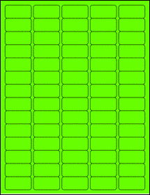 Sheet of 1.5" x 0.75" Fluorescent Green labels