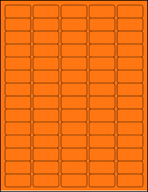 Sheet of 1.5" x 0.75" Fluorescent Orange labels