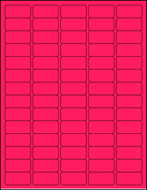 Sheet of 1.5" x 0.75" Fluorescent Pink labels
