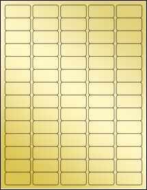 Sheet of 1.5" x 0.75" Gold Foil Inkjet labels