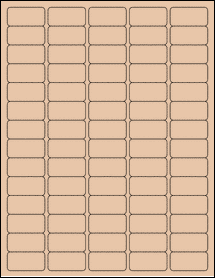 Sheet of 1.5" x 0.75" Light Tan labels