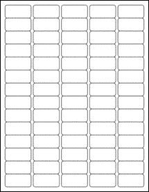 Sheet of 1.5" x 0.75" Standard White Matte labels