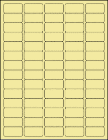 Sheet of 1.5" x 0.75" Pastel Yellow labels