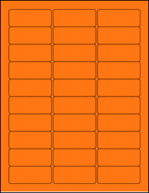 Sheet of 2.458" x 1" Fluorescent Orange labels