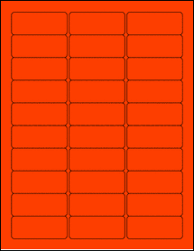 Sheet of 2.458" x 1" Fluorescent Red labels
