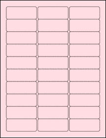 Sheet of 2.458" x 1" Pastel Pink labels
