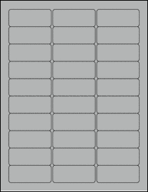 Sheet of 2.458" x 1" True Gray labels