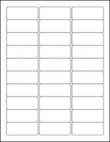Sheet of 2.458" x 1" Standard White Matte labels