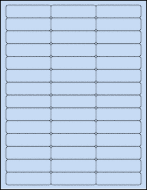 Sheet of 2.625" x 0.75" Pastel Blue labels