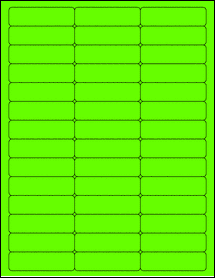 Sheet of 2.625" x 0.75" Fluorescent Green labels