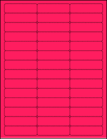 Sheet of 2.625" x 0.75" Fluorescent Pink labels