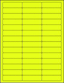 Sheet of 2.625" x 0.75" Fluorescent Yellow labels